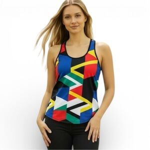 Fabletics Tank Top CrossFit Mosa Global Print Geometric Run Yoga Women’s Medium